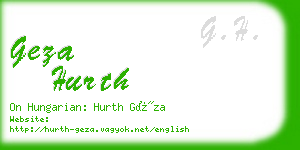 geza hurth business card